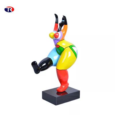 China China OEM Size Custom Size Happy Dancing Girl Shopping Mall Creative Colorful Painting Sculpture Large Statues Outdoor for sale