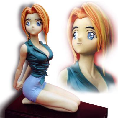 China Hot Selling Custom PVC 15cm Movie TV Character Cartoon Figures Woman Sitting On Base PVC Handmade Figure Plastic Statue Toy for sale