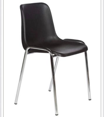 China Modern High Quality Cheap Plastic Chairs With Chrome Metal Leg Te koop