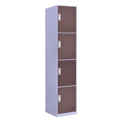 China Modern Furniture Staff Work Clothes Storage School Student Lockers Cabinet 4 Door Steel Locker for sale