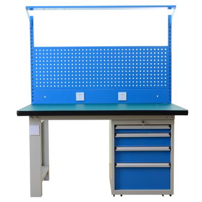 China DIY Durable Flexible Tabletop Industrial Steel Workbench For Lean Pipe Workbench Assembly Line for sale