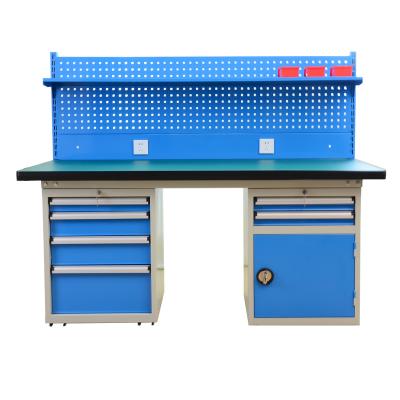 China Durable Heavy Duty Steel Work Bench Workbench With Drawer Cabinet for sale