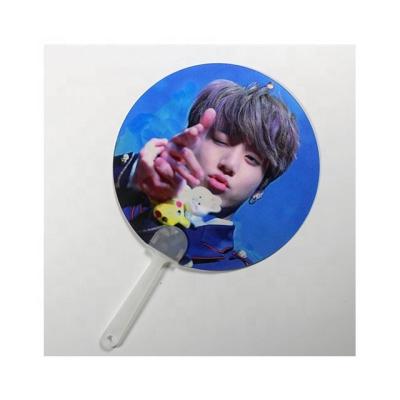 China 0.6mm Korean PET Plastic Celebrity Kpop BTS 3d Handfan 3d Lenticular Korea Handfan With Idol Image for sale