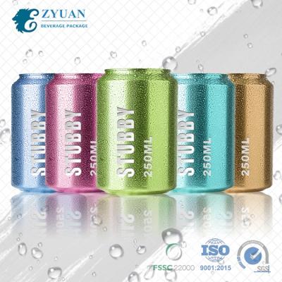 China Beverage 250ml Stubby Certificated Empty Aluminum Customized Logo Beer Energy Drink Cans for sale