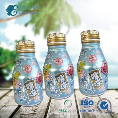 China 250ml Beverage Drink Water Blank Customized Printing Aluminum Soda Beverage Bottles With Screw Lids for sale