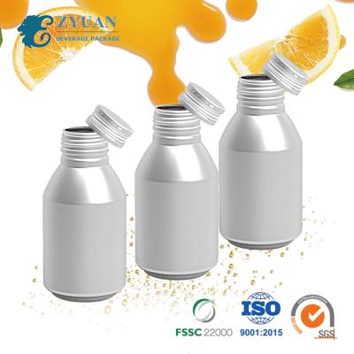 China Low Min Order Quantity 280ml 330ml Beverage Sealing Metal Packaging Empty Juice Aluminum Bottle With Screw Lid Cover Top for sale