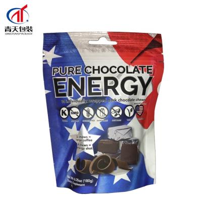 China Recyclable Eco Friendly Food Pouch Plastic Candy Chocolates Packing Zip Bags for sale