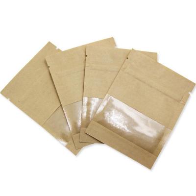 China Factory Wholesale Recyclable Zip Lock Packaging Paper Stand Bag Light Brown Biodegradable for sale