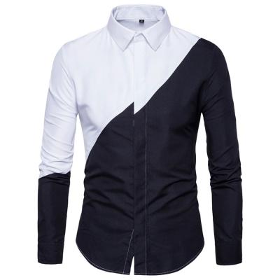 China Anti-pilling Trendy Shirts Men Fashion Blusas Long Sleeve Black And White Pungent Largas Plus Size Shirts Men's Polo T-Shirts for sale