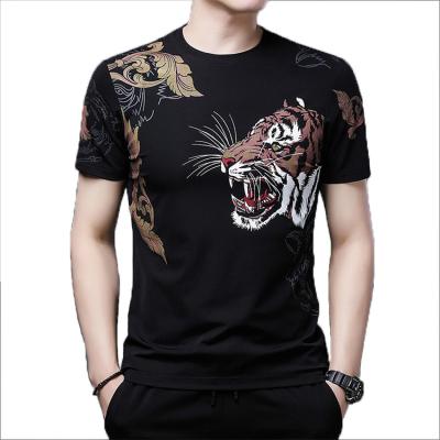 China Wholesale Breathable Cheap Price 2021 Summer New Tiger Head Men's Casual Loose Printing T-shirt Short Sleeve for sale