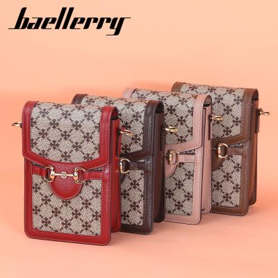 China Baellerry Fashion 3 Layers Cell Phone Bag Universal Large Capacity Messenger Bag One-Shoulder Leather Cell Phone Bag for sale