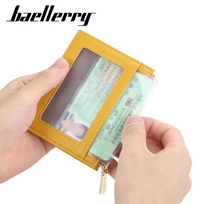 China High Quality Factory Price//Ready to ship Multicolor BAELLERRY Women's Card Holder Driver's License Card Holder Wallet Wholesale Embossed Slim Zipper Bank Card Holder for sale