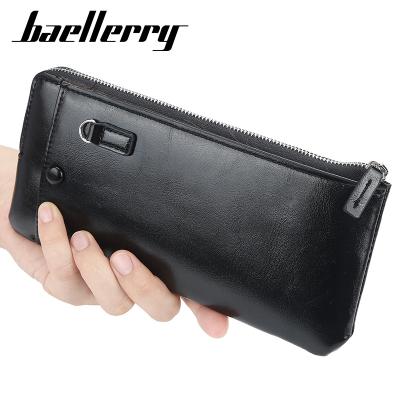 China 2020 PU leather baellerry vintage vegan fashion waterproof multifunction men's long wallet for sale