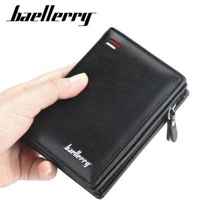 China Baellerry Vegan Multifunctional Minimalist Unisex Handmade Vintage PU Leather Purse Pork Purse Purse Purse PU Silver Clip Card Holder for sale