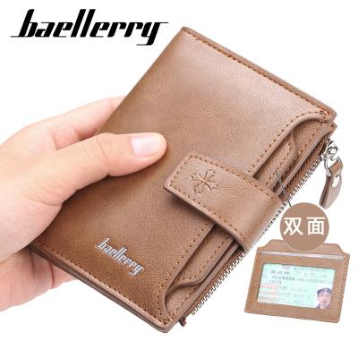 China Baellerry 2020 waterproof pinch short section PU leather wallets card holder zipper purse for man for sale