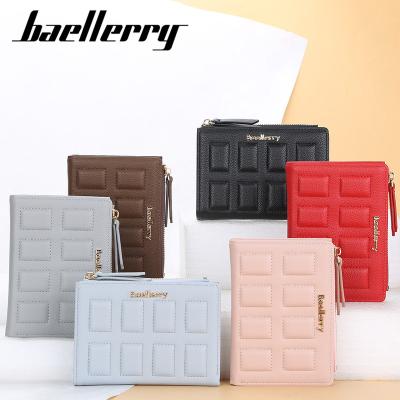 China BAELLERRY Fashion Style Multi-Card Zipper Buckle Waterproof Korean Women's Short Wallet Purse Vertical Women Card Holders for sale