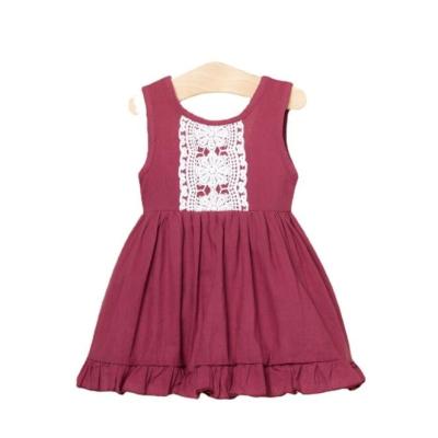 China European and American dress lace baby fashion casual skirt sleeveless baby casual dress for sale