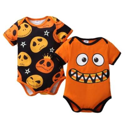 China Casual Halloween Triangle Harpy Cotton Pumpkin Face English Short Sleeve Climbing Costume for sale