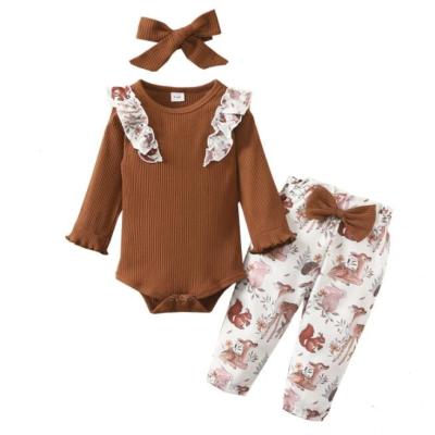 China ENGLAND NAME baby suit mine stripe jacket printed European pants and American lace color halter coat bow pants sheer for sale