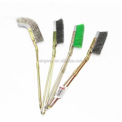 China Brush Handle Stainless Steel Knife Polishing Steel Wire Brush for sale