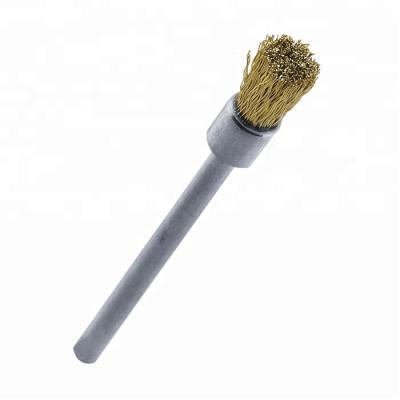 China Polishing Steel Wire Brush Shank Crimped Fine Brass Wire End Brush for sale