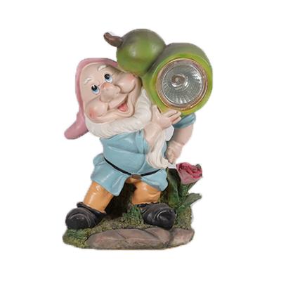 China Europe Dwarf Gourd Garden Solar Light Door Decorations Gnome Autumn Gnome Miniature Gnomes Santa Gnome for sale