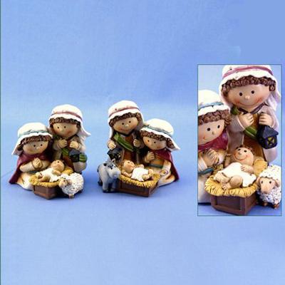 China Europe Cartoon Doll Figurine Manger Religion Resin Decoration Crafts For Christmas for sale