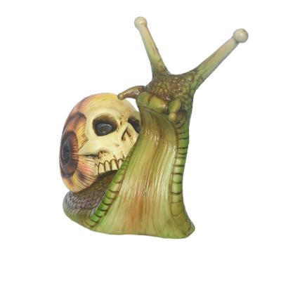 China Europe Snail Skeleton Skull Sculpt Gothic Halloween Decorations Skull Resin Skull Planter for sale