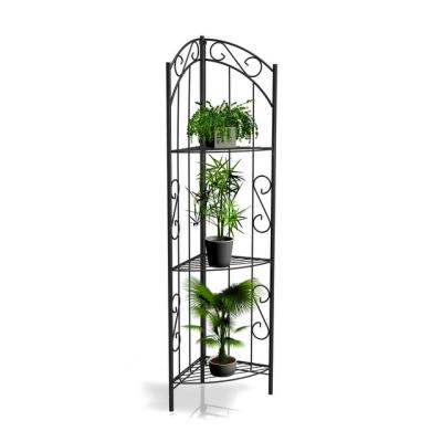 China 2022 New Black METAL Popularity Florist Plant Stand Outdoor Metal Flower Display Stand for sale