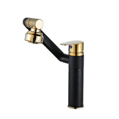 China Metered Faucets Hot selling bathroom luxury gold black washbasin faucet multifunctional 360 degree modern bathroom faucet for sale