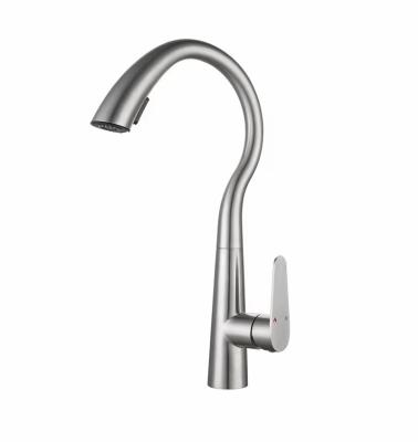 China Metered Faucets New high-end gun gray question mark sprayer nozzle hot and cold kitchen sink faucet for sale