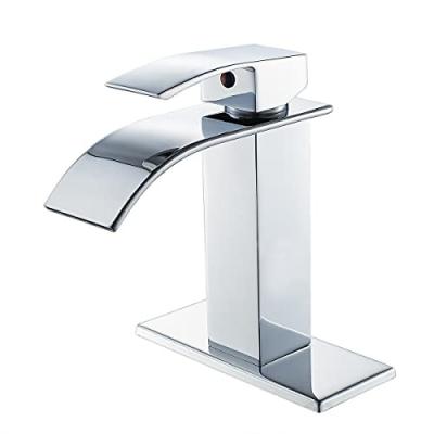 China Metered Faucets Wholesale hot sale curved mouth waterfall mouth single handle bathroom faucet for sale