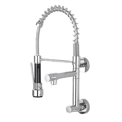 China Pull Out Spray High quality spring kitchen faucet household kitchen faucet wall-mounted pull-down kitchen faucet for sale