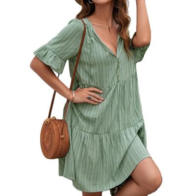 China 2021 Women Summer Midi New Arrivals Anti-static Casual Sleeveless Ruffled Ruffled Sundresses for sale