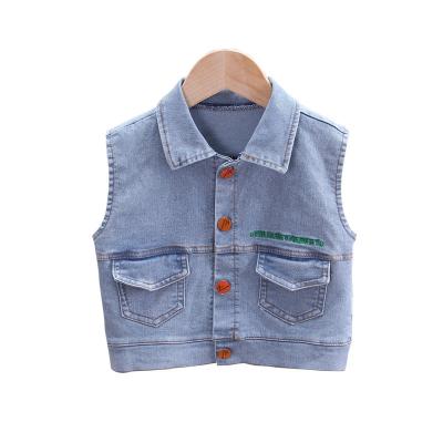 China Spring Summer Breathable Boy Boutiques Baby Boy Sleeveless Children's Jeans Invest Jacket Children's Clothing for sale