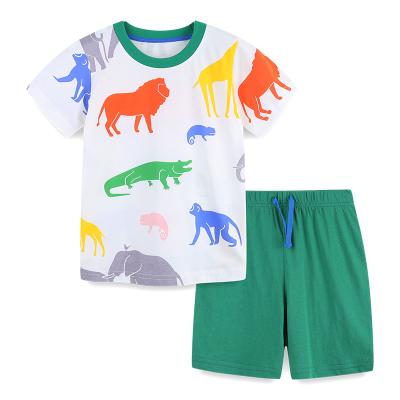 China 100% Cotton Breathable High Quality Custom Made O-Neck Cartoon Print Children Suits for sale