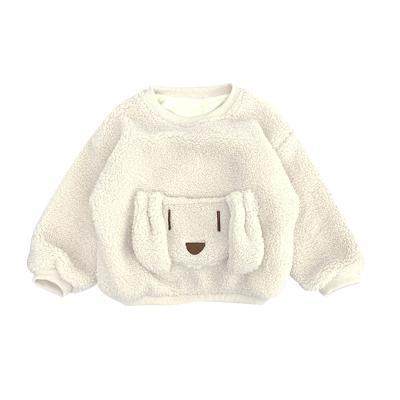 China Cute Kids Clothes Anti-Shrink Thicken Fleece Dog Pattern Long Sleeve Hoodies Pullover Tops For Boy Winter Warm for sale