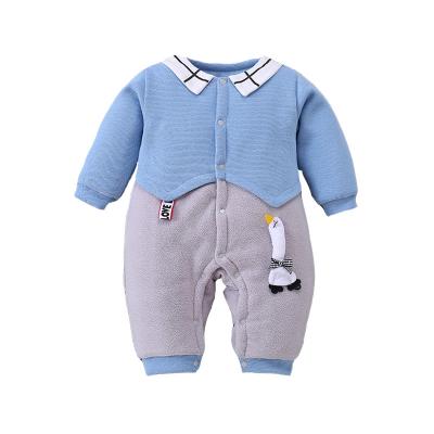 China Breathable Cotton Button Boy Girl Romper Warms Infants Kids Jumpsuit Newborn Baby Winter Clothes Set Unisex Baby Rompers for sale