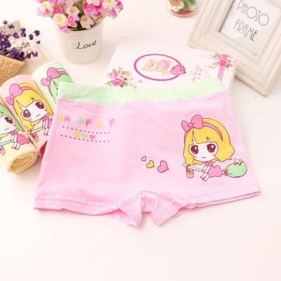 China Lovely Cartoon Breathable High Quality Underwear Wholesale Kids Girl's Boxer Briefs Cotton Baby Panties for sale