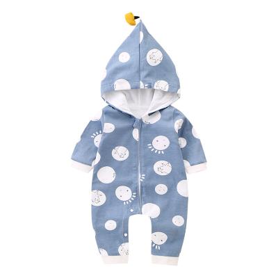 China Breathable 100% Organic Cotton Zipper Footie Baby Jumpsuit Romper for sale