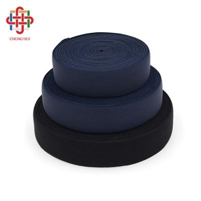 China CHUNGHUI Inventory 30mm High Tenacity Navy Soft Knitted Elastic Band Elastic Nylon Webbing Bandage For Home Textile Underwear Bags for sale