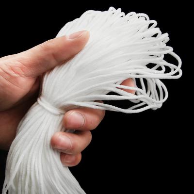 China Manufacturer Material 3mm 4mm 5mm 6mm Elastic Rubber Band Around Earloop Rope Flat Rope For Facemask for sale