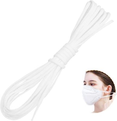 China CHUNGHUI Factory Price Elastic Round 3.5mm Flat Soft Face Mask Twine Elastic Earloop Rope Band Ear Tie Rope For Sewing for sale