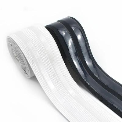 China Factory Non-slip Silicone Polyester Elastic Nylon Webbing Elastic Band for Silk Stockings Cycling Clothing Shorts for sale