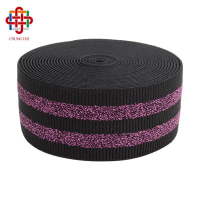 China Elastic Factory Woven Elastic Bands Garment Accessories Thick Glossy Printed Ribbon Nylon Webbing For Bag Strap for sale