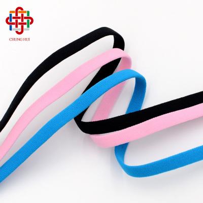 China Wholesale Colorful Elastic Heavy Stretch Flat Narrow Polyester Braided Elastic Bands For Laces Sneakers Case Bag Hat Clothes for sale