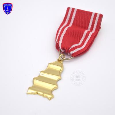 China Cheap 3D Europe Gold Shiny Sports Award Metal Military Medals For Sweden for sale