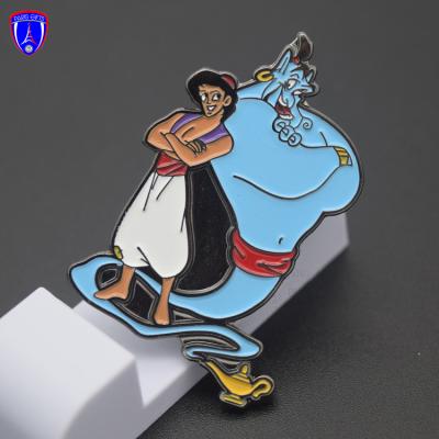 China Europe Custom Aladdin and Genie Lamp Friendship Enamel Pins Film Roll Pins Badge Manufacture for sale