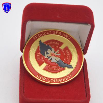 China Custom Made Zinc Alloy Plated Custom Europe Fire Brigade Challenge Gold Coin Challenge Reward Coins for sale