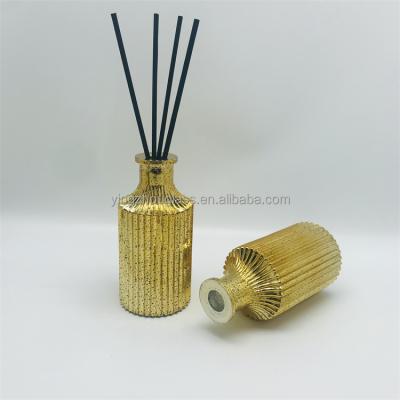 China Gift & Craft GOLD 200ml High Quality Reed Fiber Stick Glass Diffuser Bottle For Indoor Uses YZ-7013# for sale